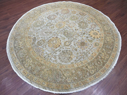 Grey 8'1" x 8'4" Oushak And Peshawar Hand knotted Wool Rug - Sku: O021548