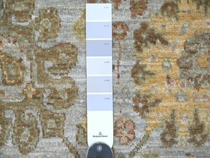 Grey 8'1" x 8'4" Oushak And Peshawar Hand knotted Wool Rug - Sku: O021548
