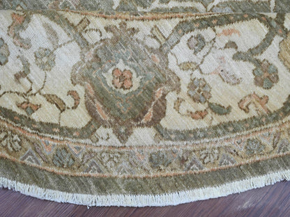 Green 8'1" x 8'2" Oushak And Peshawar Hand knotted Wool Rug - Sku: O021549