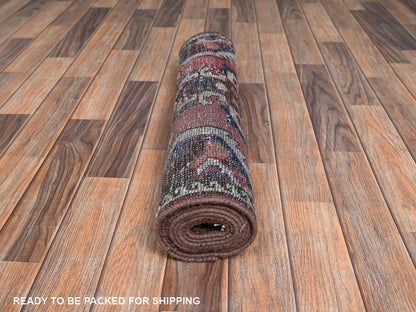 Vintage hand-knotted wool runner in Red, 2'6" x 8'6" — SKU O02154 (view 5)