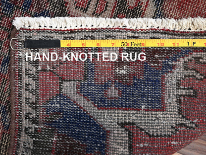 Vintage hand-knotted wool runner in Red, 2'6" x 8'6" — SKU O02154 (view 7)