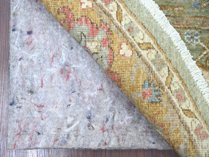 Green 6'1" x 6'2" Oushak And Peshawar Hand knotted Wool Rug - Sku: O021551