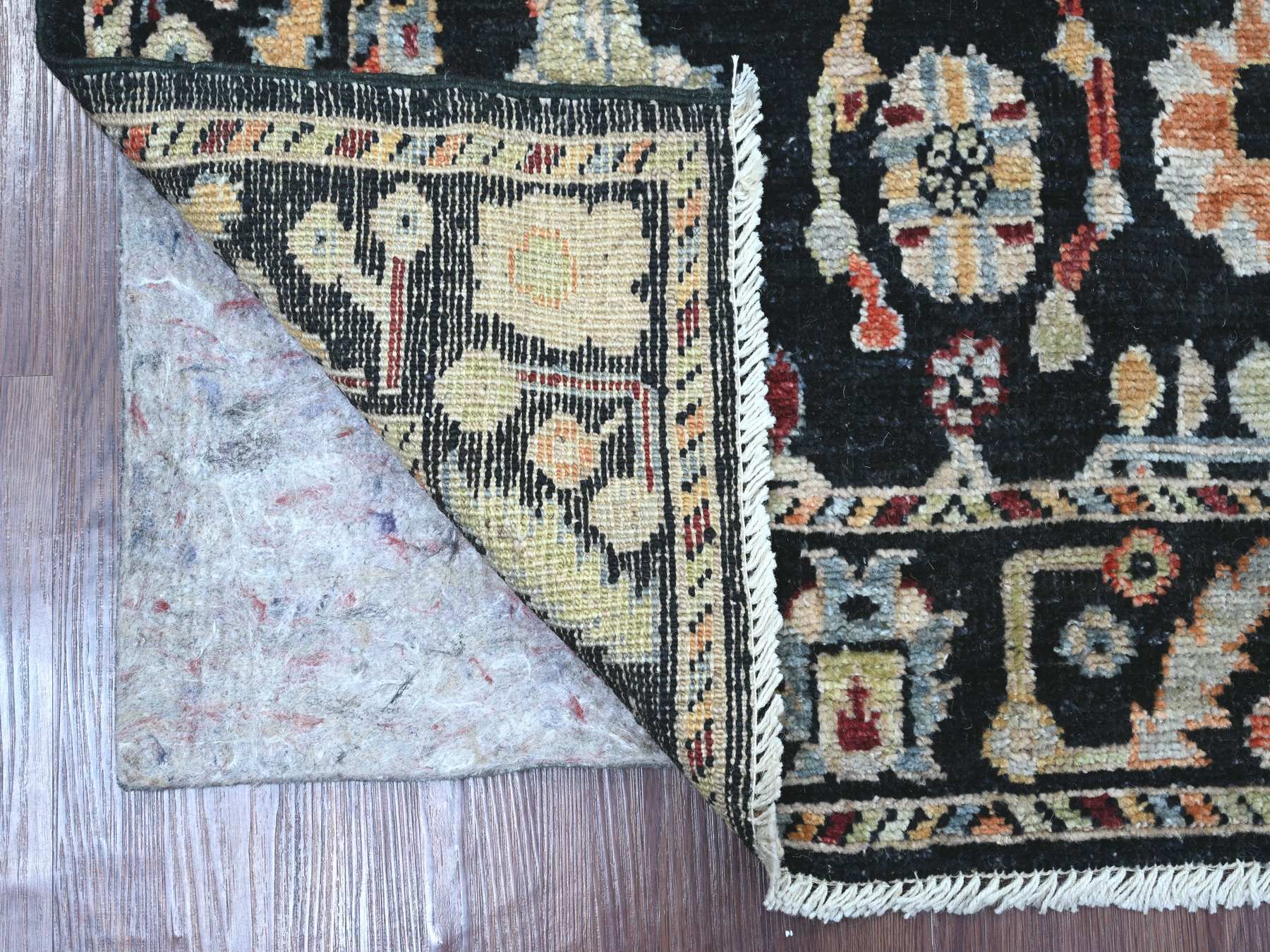 Black 3'2" x 5'0" Oushak And Peshawar Hand knotted Wool Rug - Sku: O021556