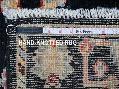 Black 3'2" x 5'0" Oushak And Peshawar Hand knotted Wool Rug - Sku: O021556