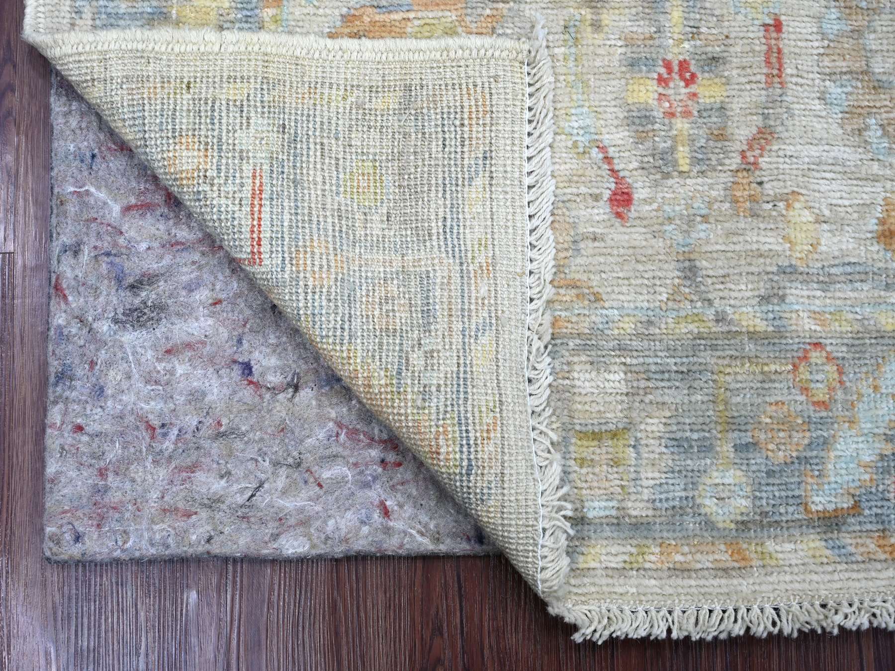 Grey 3'1" x 5'0" Oushak And Peshawar Hand knotted Wool Rug - Sku: O021557