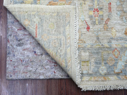 Grey 3'1" x 5'0" Oushak And Peshawar Hand knotted Wool Rug - Sku: O021557