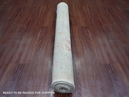 Grey 3'1" x 5'0" Oushak And Peshawar Hand knotted Wool Rug - Sku: O021557