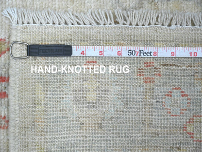 Grey 3'1" x 5'0" Oushak And Peshawar Hand knotted Wool Rug - Sku: O021557