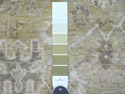 Green 3'0" x 4'10" Oushak And Peshawar Hand knotted Wool Rug - Sku: O021558