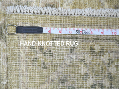 Green 3'0" x 4'10" Oushak And Peshawar Hand knotted Wool Rug - Sku: O021558