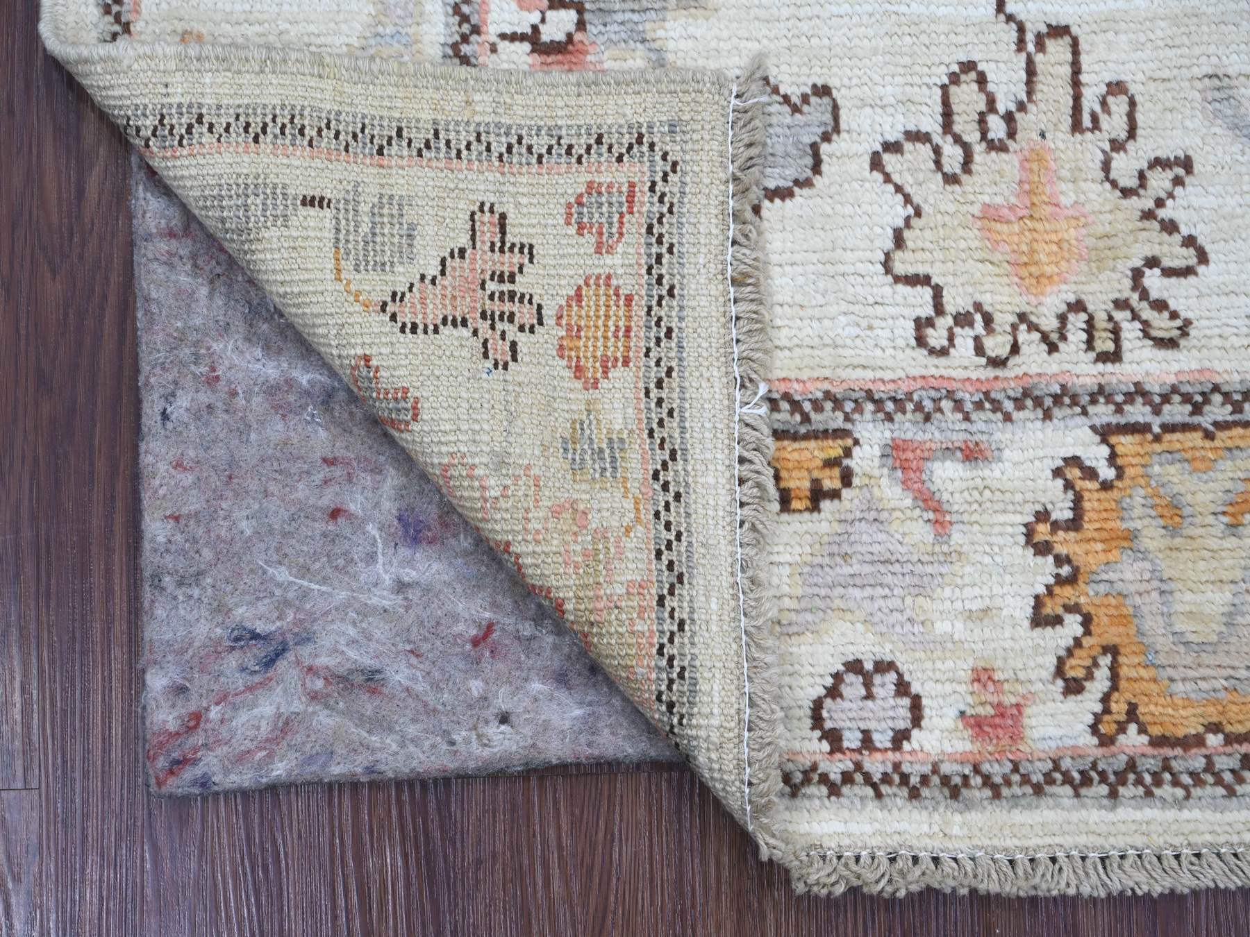 Ivory 3'0" x 4'9" Oushak And Peshawar Hand knotted Wool Rug - Sku: O021559