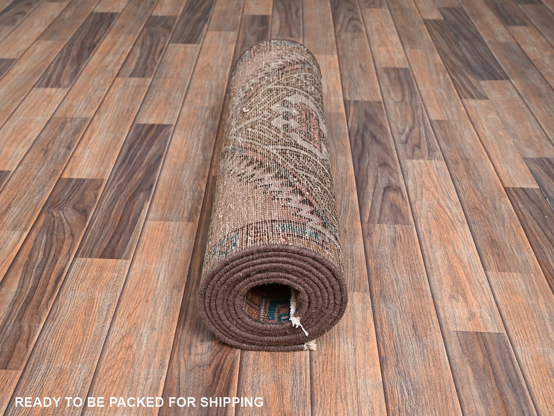 Serab Vintage hand-knotted wool runner in Pink & Rust, 2'4" x 9'11" — SKU O02155 (view 5)