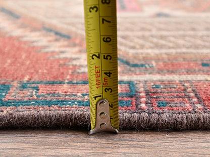 Serab Vintage hand-knotted wool runner in Pink & Rust, 2'4" x 9'11" — SKU O02155 (view 6)