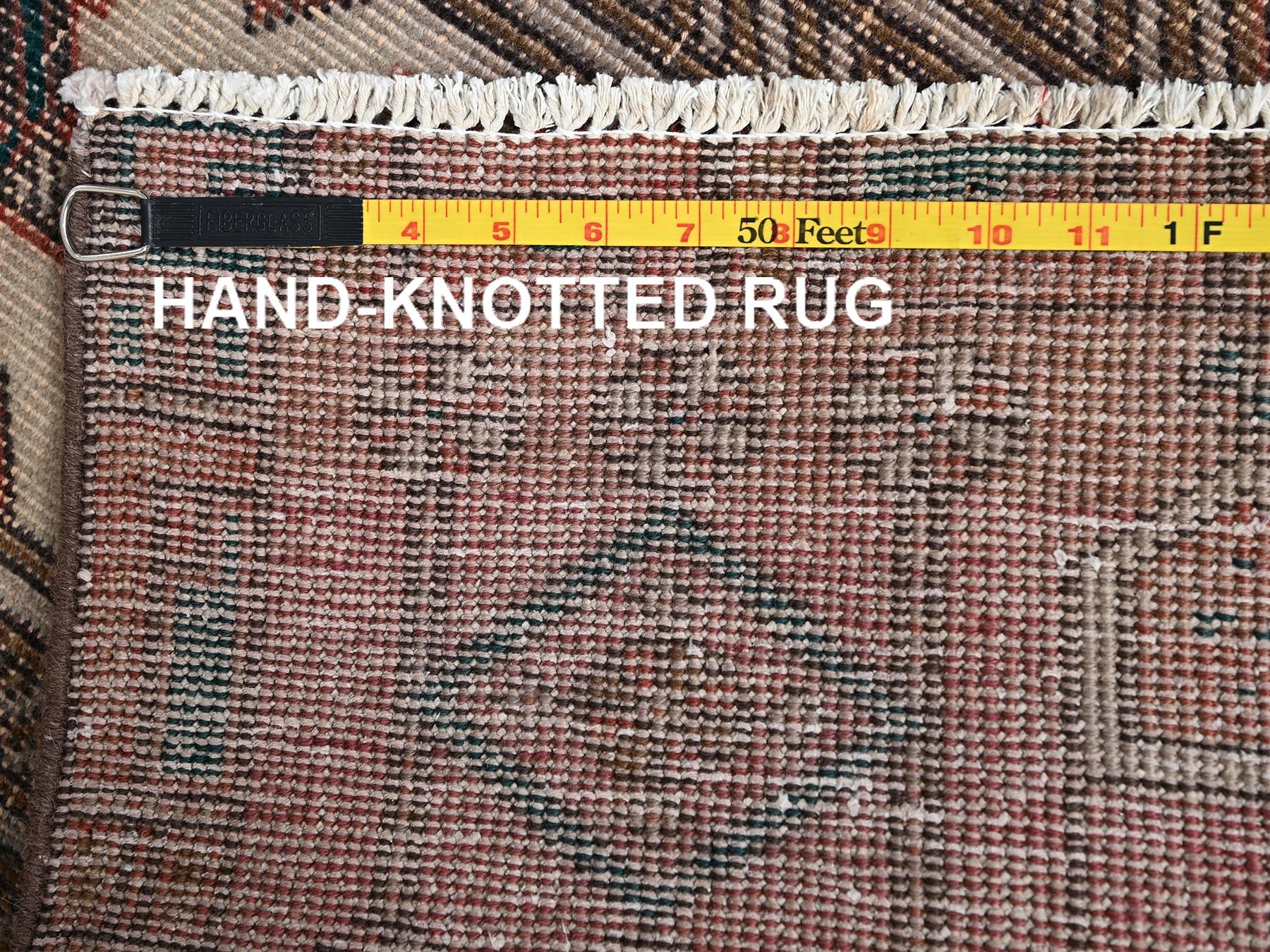 Serab Vintage hand-knotted wool runner in Pink & Rust, 2'4" x 9'11" — SKU O02155 (view 7)