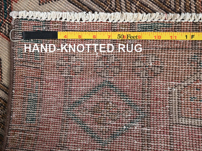 Serab Vintage hand-knotted wool runner in Pink & Rust, 2'4" x 9'11" — SKU O02155 (view 7)