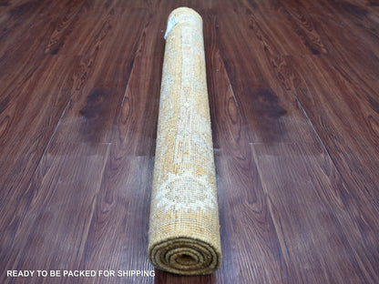 Brown 3'1" x 4'11" Oushak And Peshawar Hand knotted Wool Rug - Sku: O021560