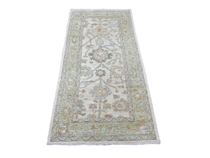 Oushak Oushak hand-knotted wool rug in Gray & Green, 3' x 6'1" — SKU O021561