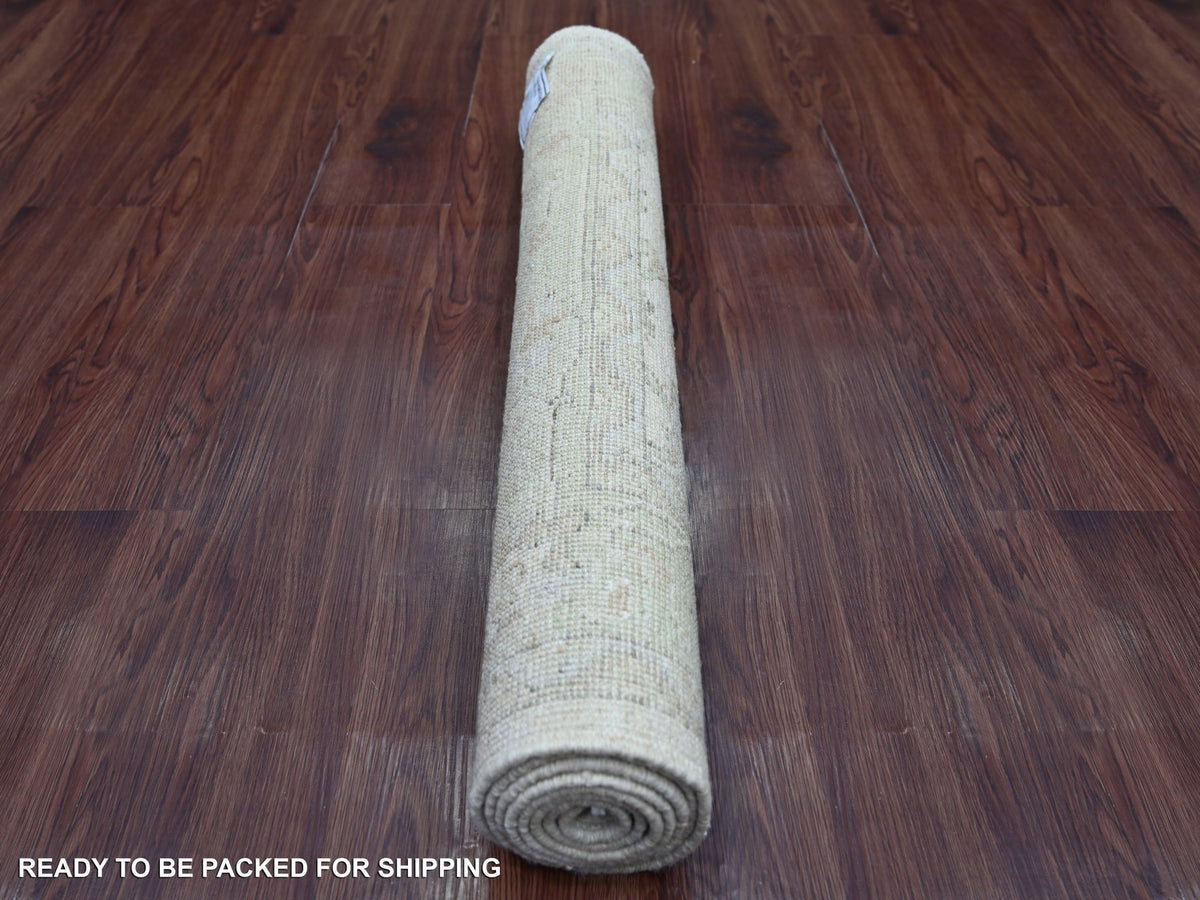 Oushak Oushak hand-knotted wool rug in Gray & Green, 3' x 6'1" — SKU O021561 (view 4)