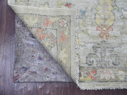 Grey 3'0" x 4'11" Oushak And Peshawar Hand knotted Wool Rug - Sku: O021562