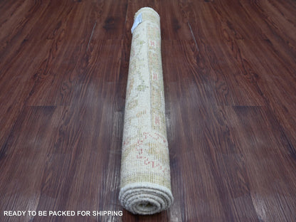 Green 3'0" x 5'1" Oushak And Peshawar Hand knotted Wool Rug - Sku: O021563