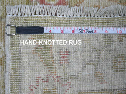 Green 3'0" x 5'1" Oushak And Peshawar Hand knotted Wool Rug - Sku: O021563