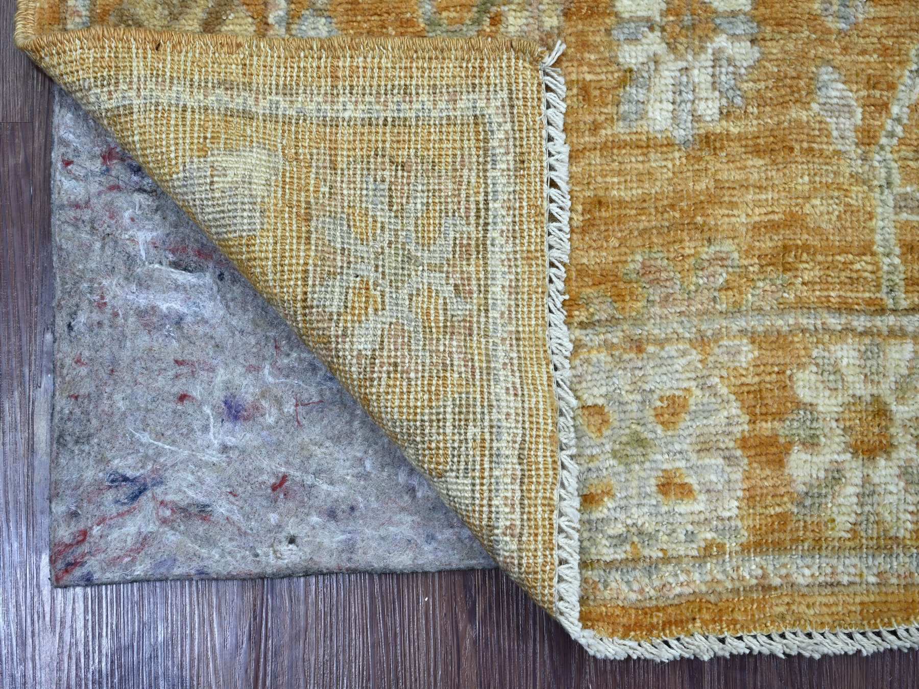 Brown 3'2" x 5'1" Oushak And Peshawar Hand knotted Wool Rug - Sku: O021566