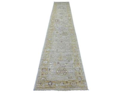 Oushak Oushak hand-knotted wool runner in Gray & Yellow, 2'9" x 15'2" — SKU O021569