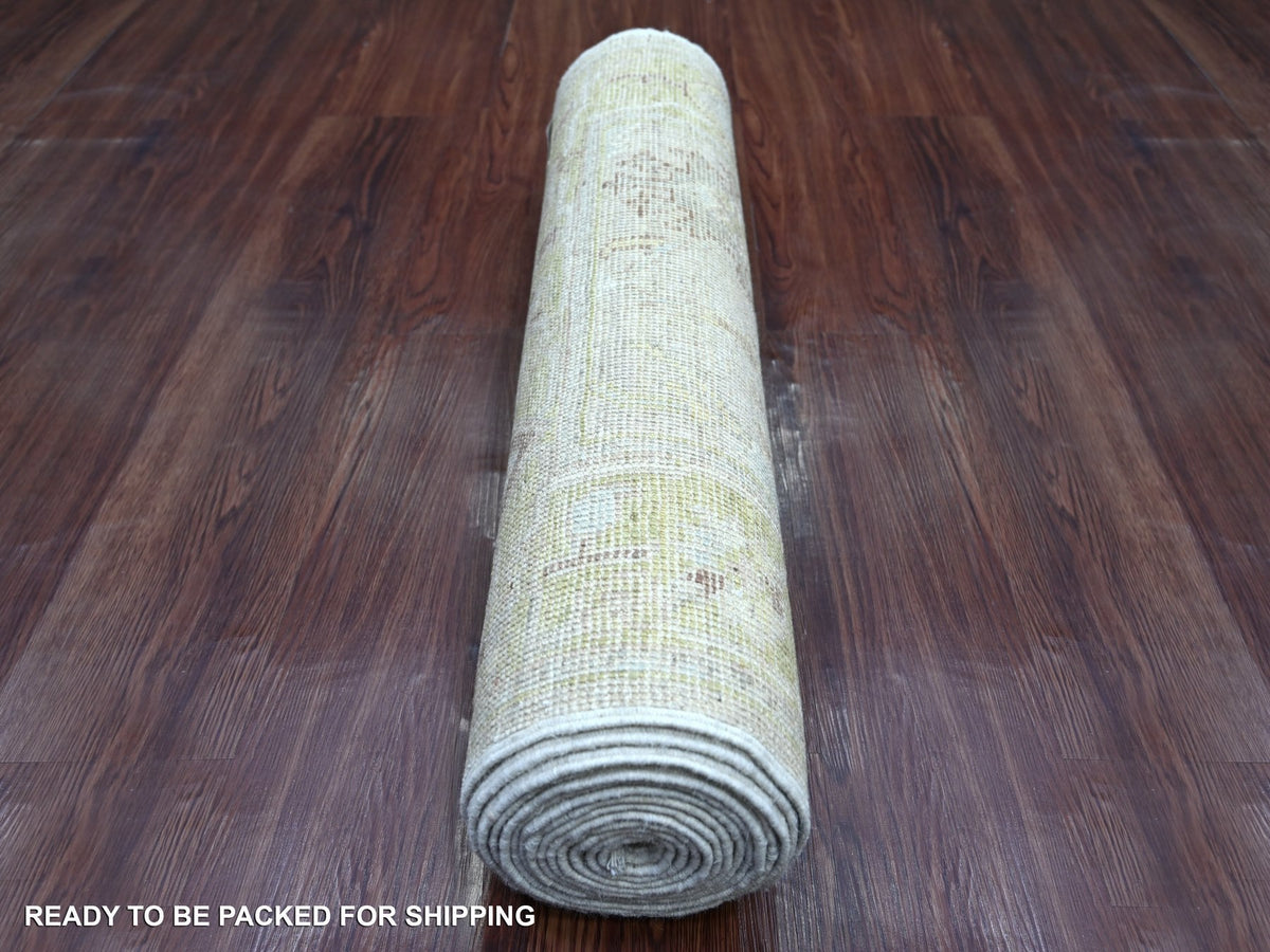 Oushak Oushak hand-knotted wool runner in Gray & Yellow, 2'9" x 15'2" — SKU O021569 (view 4)