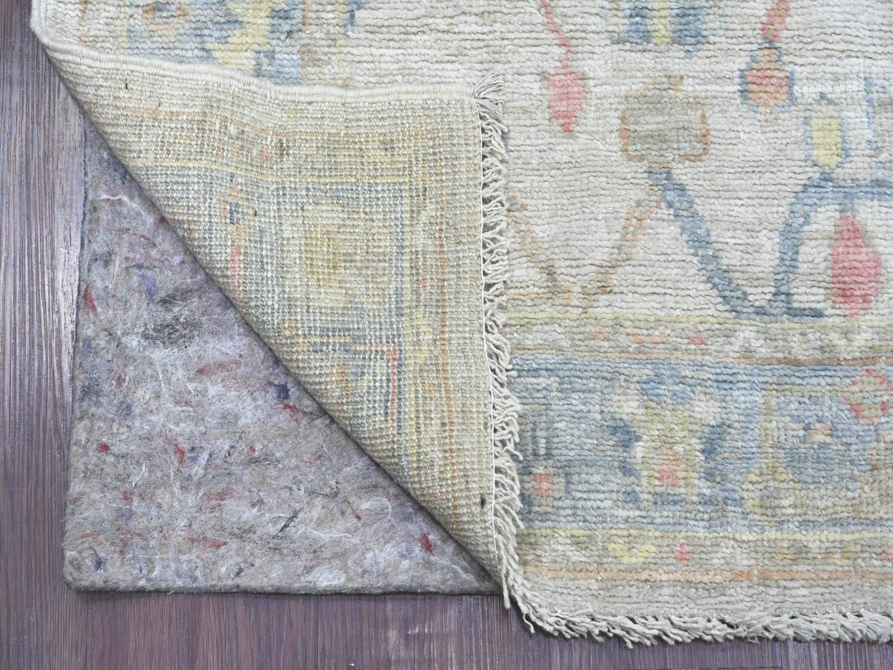 Grey 2'10" x 11'5" Oushak And Peshawar Hand knotted Wool Rug - Sku: O021570