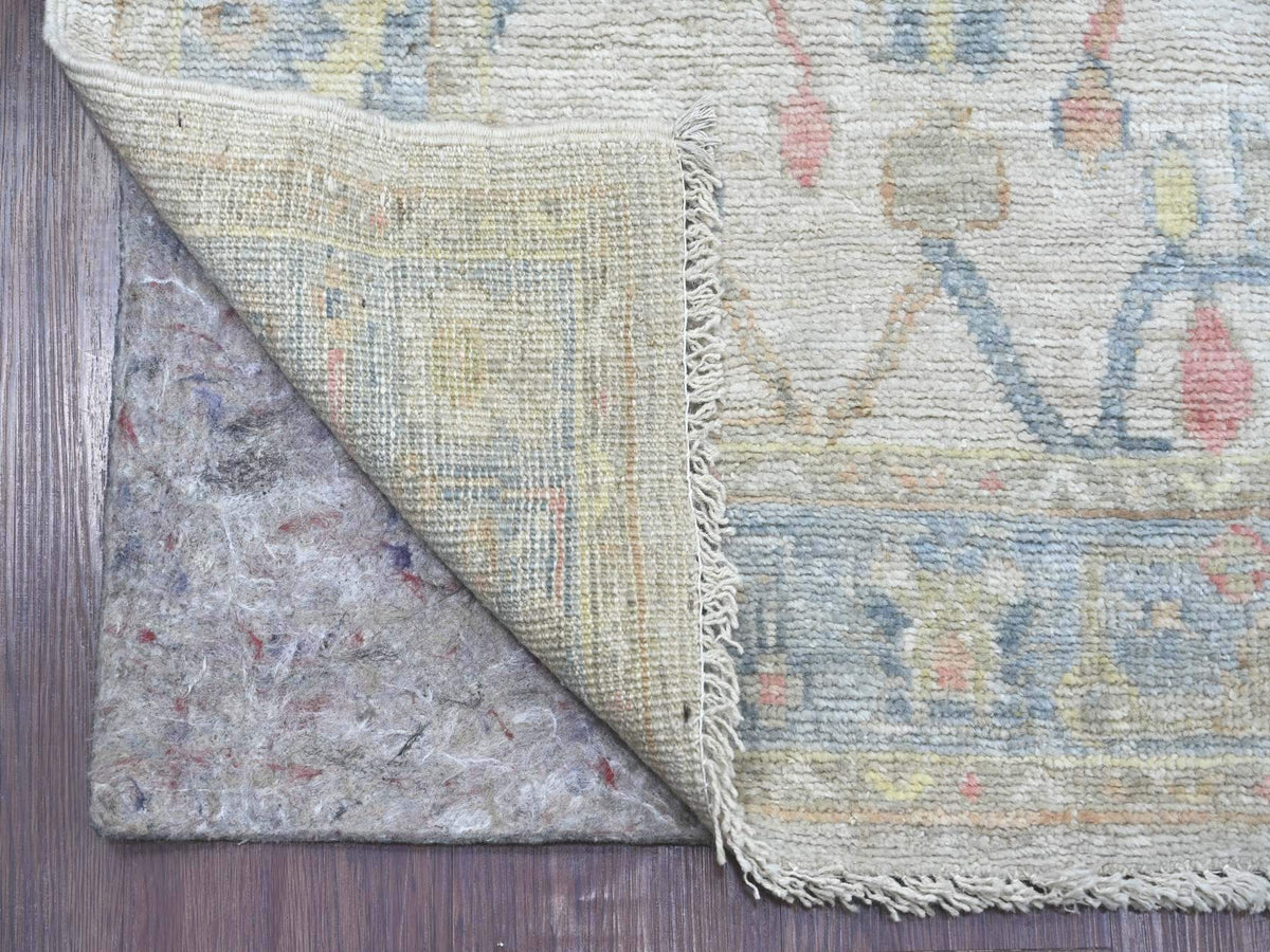 Oushak Oushak hand-knotted wool runner in Gray & Blue, 2'10" x 11'5" — SKU O021570 (view 2)