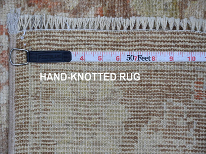 Brown 2'10" x 5'11" Oushak And Peshawar Hand knotted Wool Rug - Sku: O021572