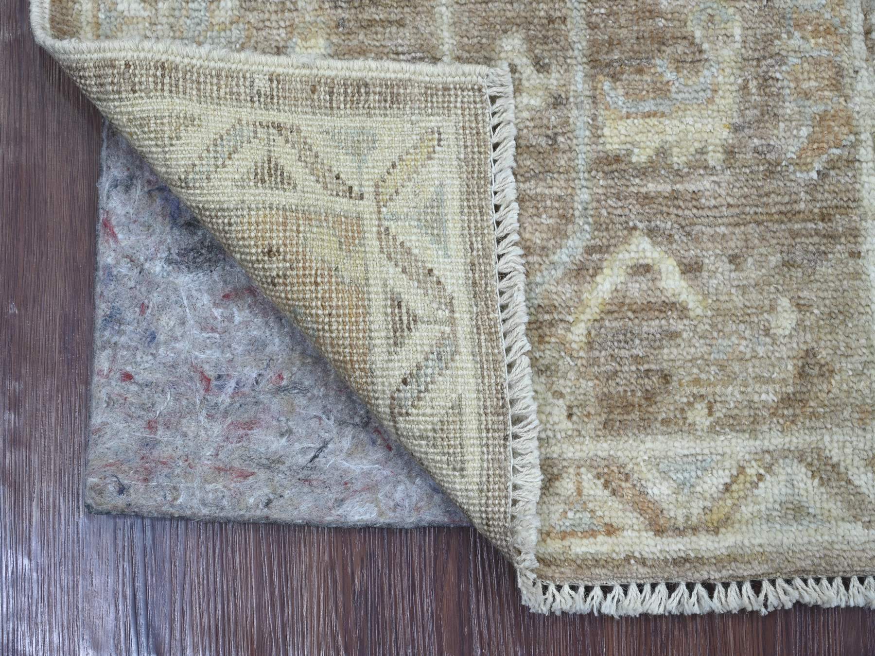 Brown 2'1" x 3'1" Oushak And Peshawar Hand knotted Wool Rug - Sku: O021575