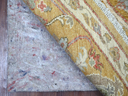 Brown 7'11" x 8'2" Oushak And Peshawar Hand knotted Wool Rug - Sku: O021576