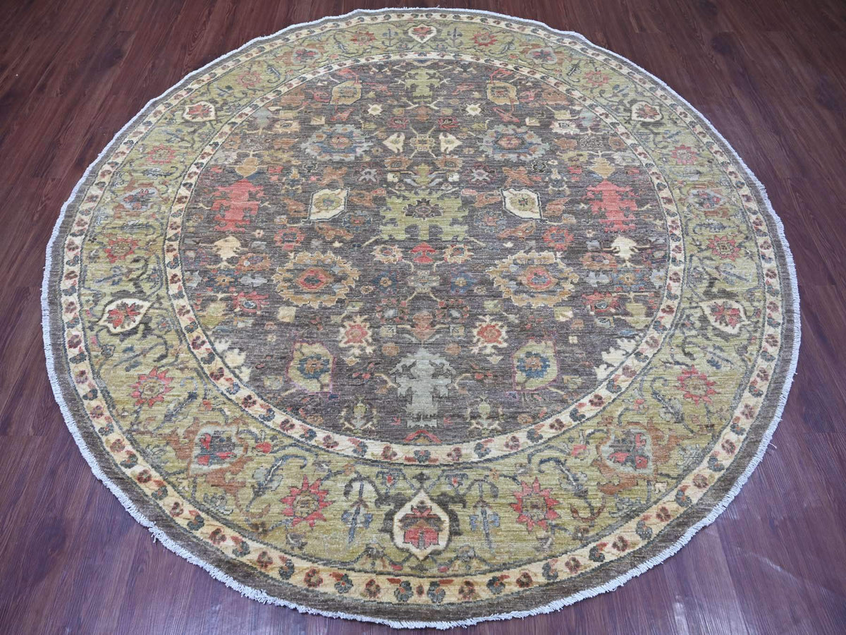 Mahal Oushak hand-knotted wool rug in Gray & Green, 7'10" x 7'10" — SKU O021578 (view 2)