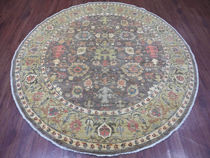 Mahal Oushak hand-knotted wool rug in Gray & Green, 7'10" x 7'10" — SKU O021578 (view 2)