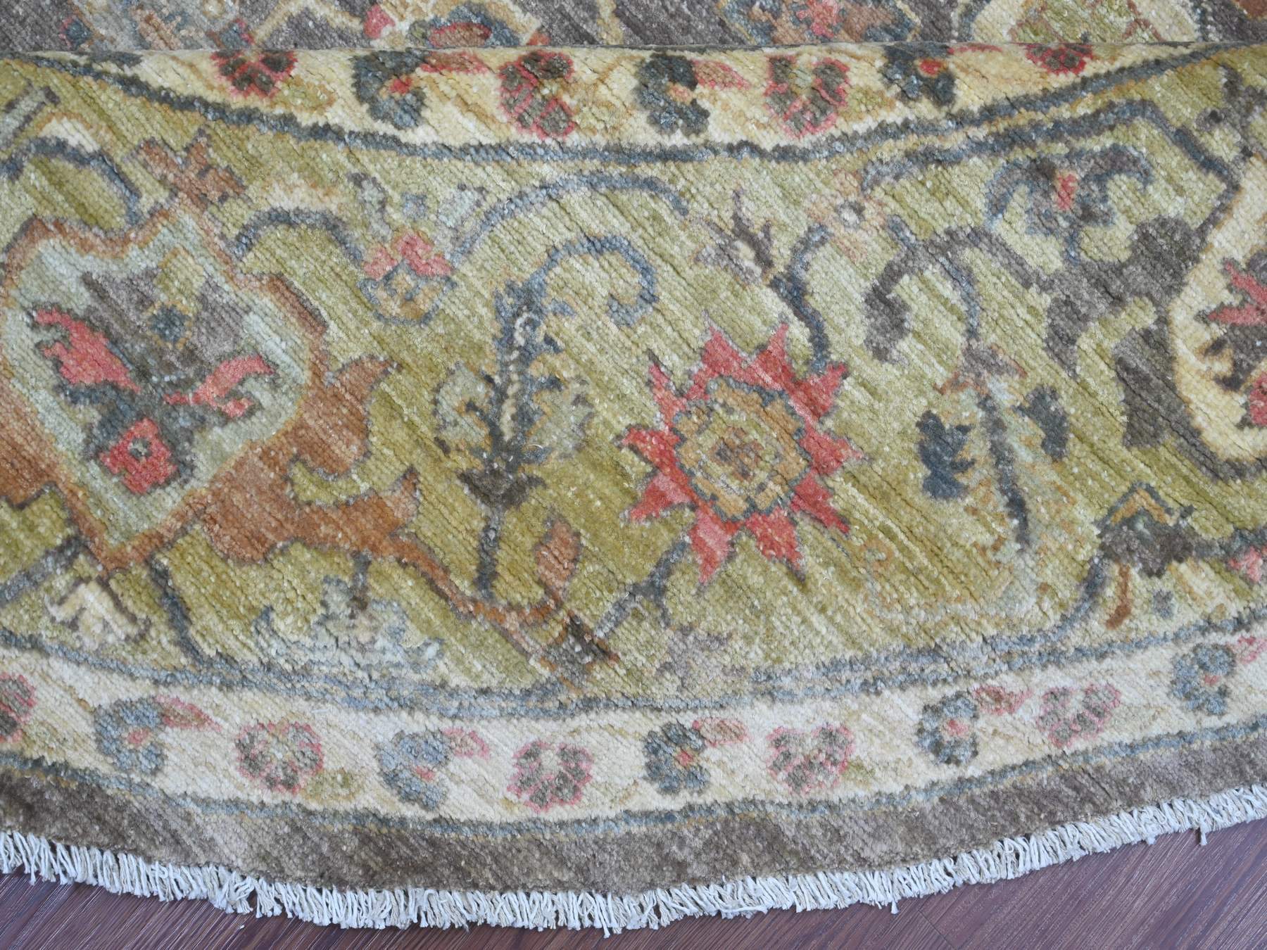 Mahal Oushak hand-knotted wool rug in Gray & Green, 7'10" x 7'10" — SKU O021578 (view 6)