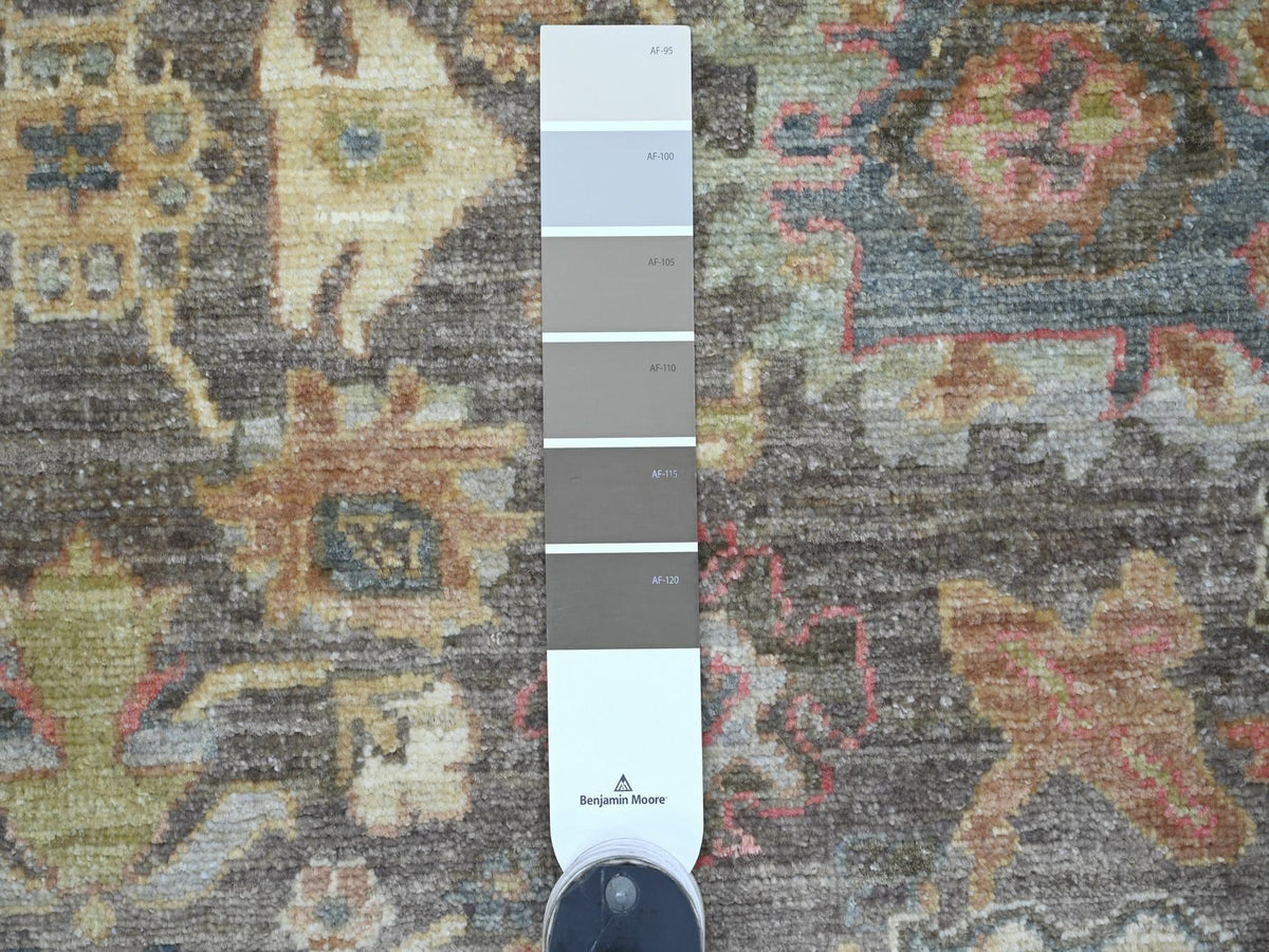 Mahal Oushak hand-knotted wool rug in Gray & Green, 7'10" x 7'10" — SKU O021578 (view 7)