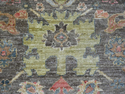 Mahal Oushak hand-knotted wool rug in Gray & Green, 7'10" x 7'10" — SKU O021578 (view 8)