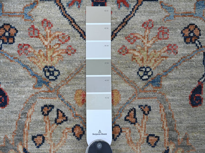 Grey 2'7" x 11'7" Tribal & Geometric Hand knotted Wool Rug - Sku: O021581
