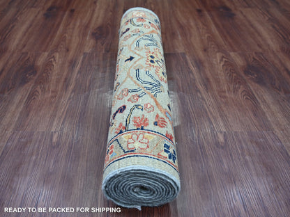 Grey 2'7" x 11'7" Tribal & Geometric Hand knotted Wool Rug - Sku: O021581