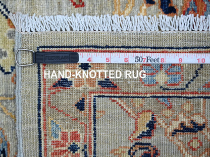 Grey 2'7" x 11'7" Tribal & Geometric Hand knotted Wool Rug - Sku: O021581