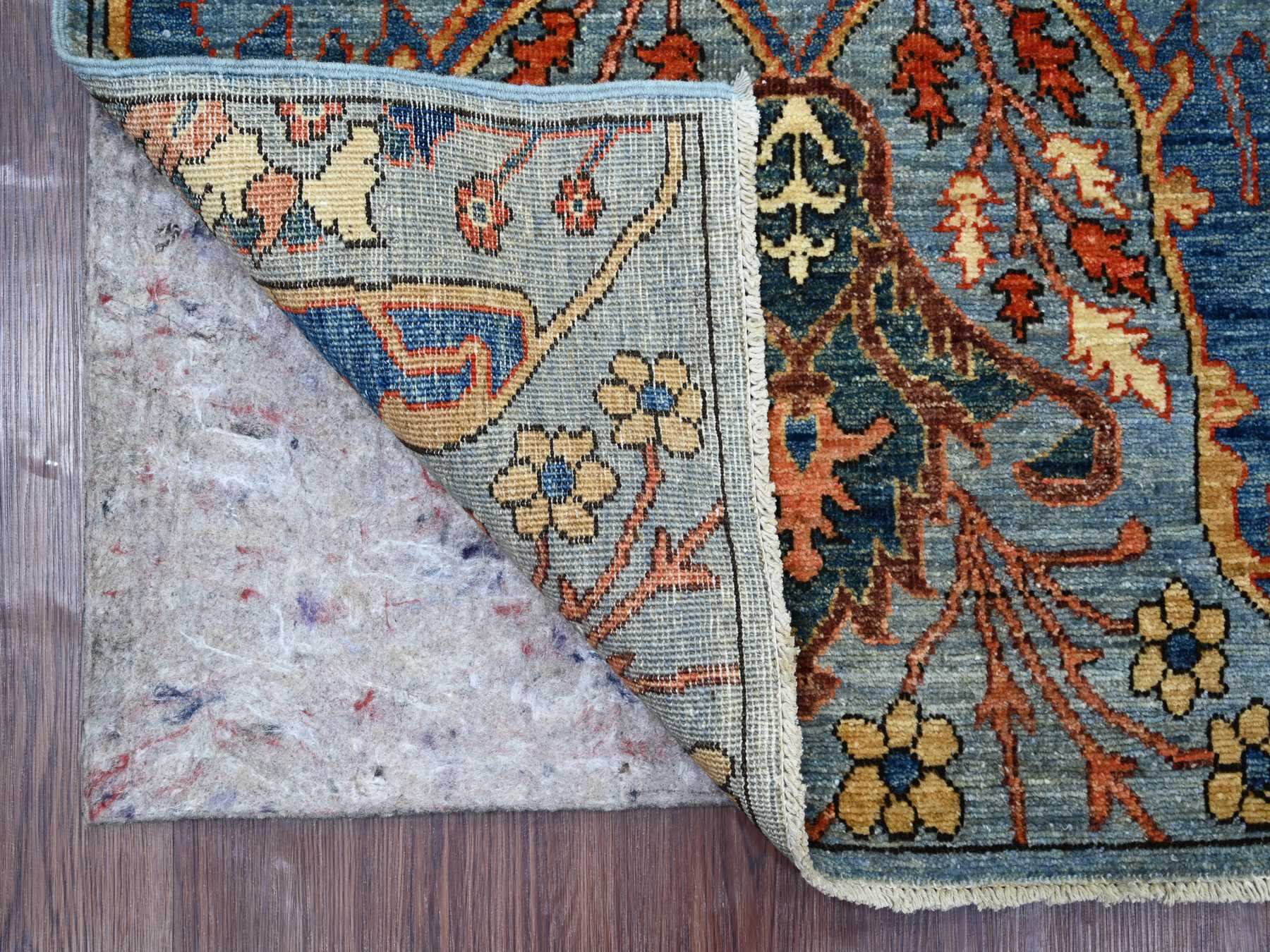 Blue 2'8" x 9'11" Tribal & Geometric Hand knotted Wool Rug - Sku: O021582