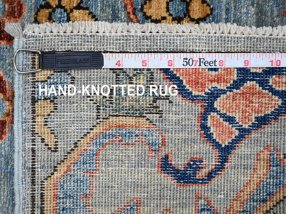 Blue 2'8" x 9'11" Tribal & Geometric Hand knotted Wool Rug - Sku: O021582