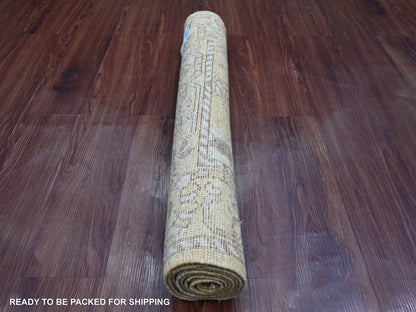 Brown 2'9" x 6'2" Oushak And Peshawar Hand knotted Wool Rug - Sku: O021583