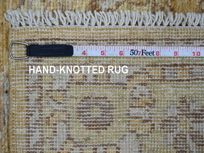 Brown 2'9" x 6'2" Oushak And Peshawar Hand knotted Wool Rug - Sku: O021583