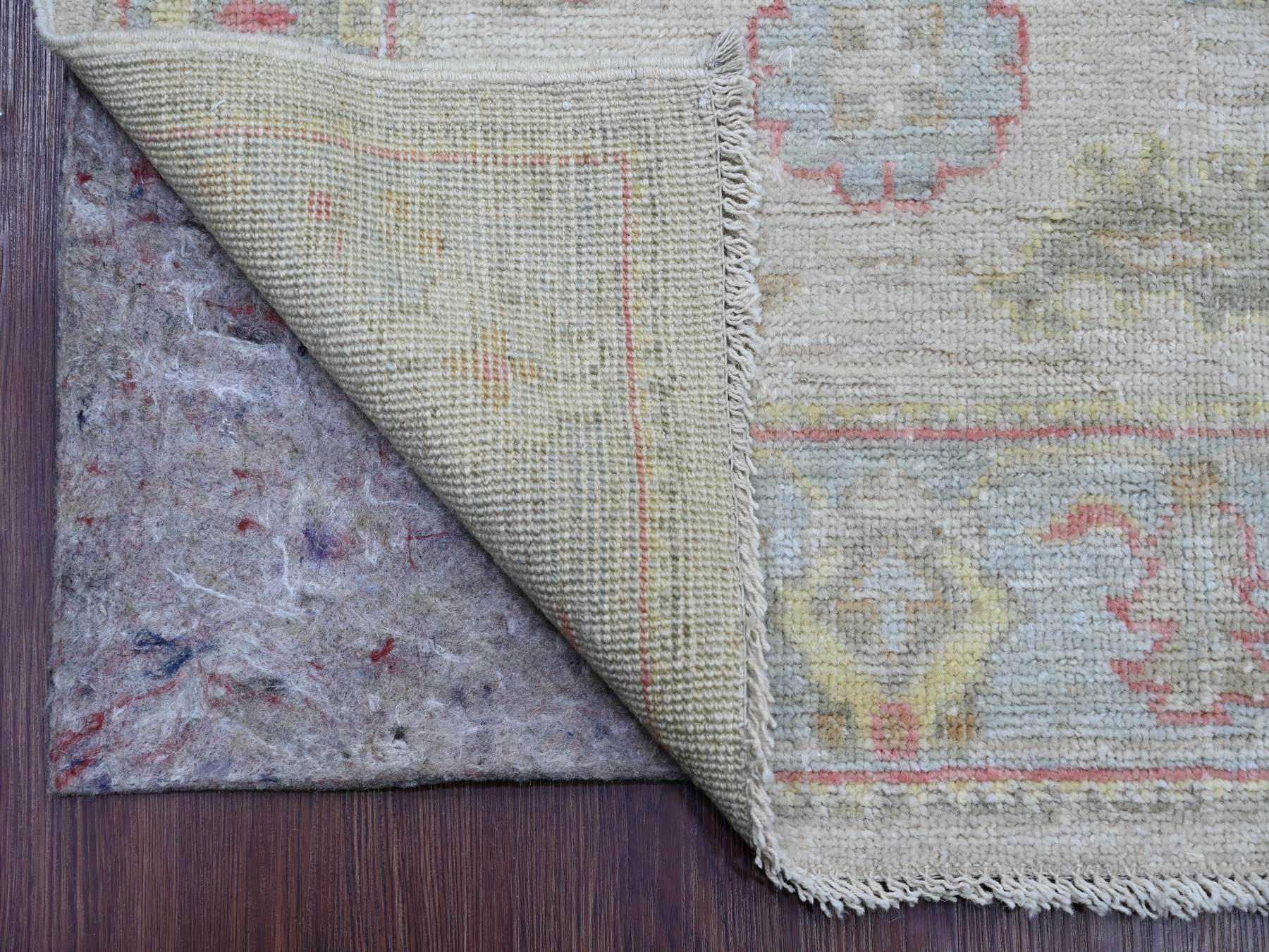 Grey 2'7" x 11'11" Oushak And Peshawar Hand knotted Wool Rug - Sku: O021584