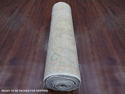 Oushak Oushak hand-knotted wool runner in Gray & Blue, 2'7" x 11'11" — SKU O021584 (view 4)