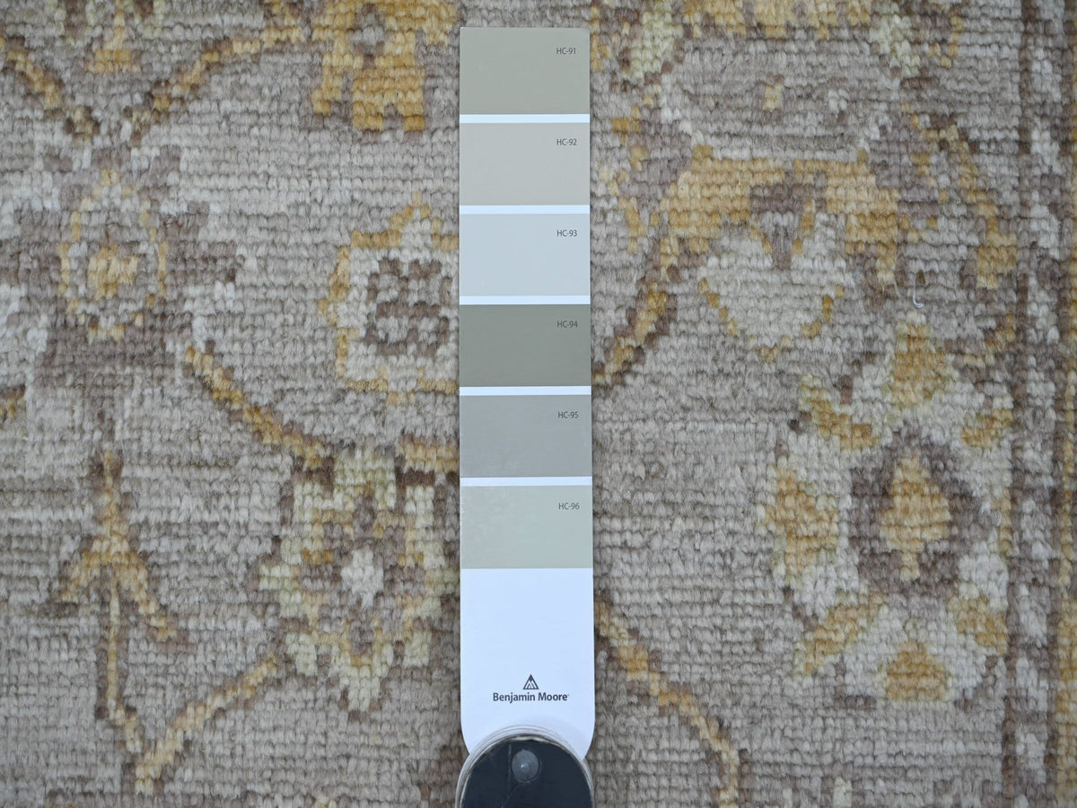 Oushak Oushak hand-knotted wool runner in Gray & Gold, 2'9" x 9'7" — SKU O021585 (view 3)
