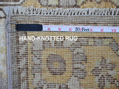 Oushak Oushak hand-knotted wool runner in Gray & Gold, 2'9" x 9'7" — SKU O021585 (view 6)