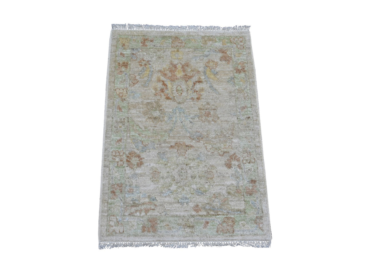 Oushak Oushak hand-knotted wool rug in Gray & Green, 2'1" x 2'11" — SKU O021592